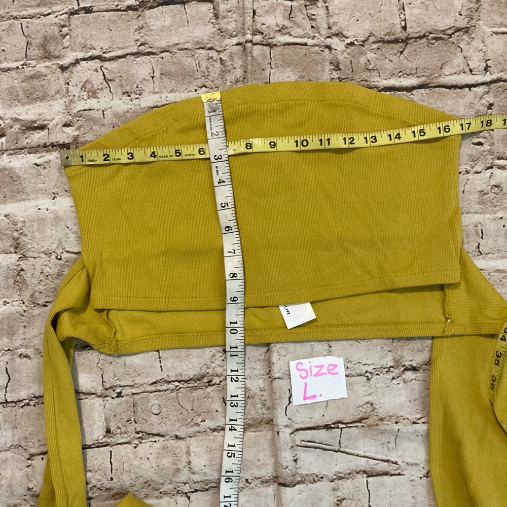 NWT The Drop citronella color wrap around ,Rib ,bustier cropped top S,M,L. - Picture 10 of 11